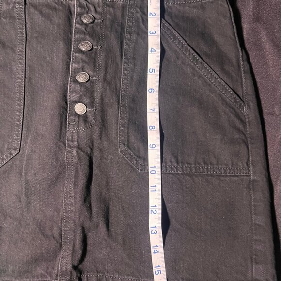 Hollister‎ black denim jean skirt -buttons Sz 11 - Picture 6 of 7
